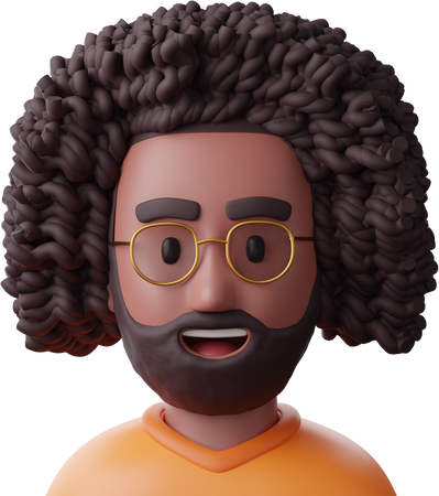 Black Afro Man 3D Icon